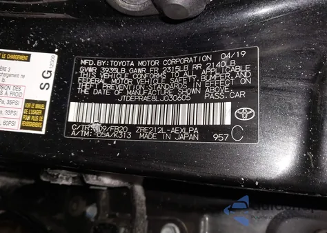 2020 Toyota Corolla Le z USA, uszkodzony, nr VIN JTDEPRAE8LJ030605